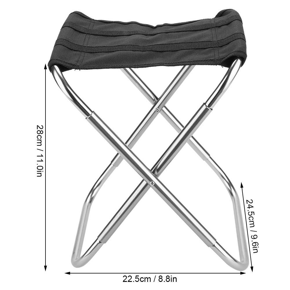 Aluminum Alloy Folding Chair, Portable Camping Stool with Oxford Fabric for Hiking, Fishing, Outdoor Picnic