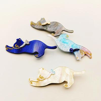 Dreamy Starry Sky Cat Hair Clips for Girls. Sparkling Star Design, Cute Cat Shape, High-end Vibe. Perfect for Back of Head.