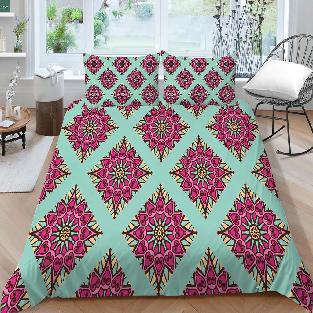 3D bohémské tištěné povlečení Jednolůžková manželská postel v plné velikosti s tropickým vzorem povlak na polštář a povlak na přikrývku Pohodlná domácí dekorace