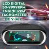 LCD Digital 12v 24v Excavator Car Truck Tachometer For Boat Motor RPM Gauge Meter For Diesel Motor Modification Auto Gauge Tacometro 9999RPM