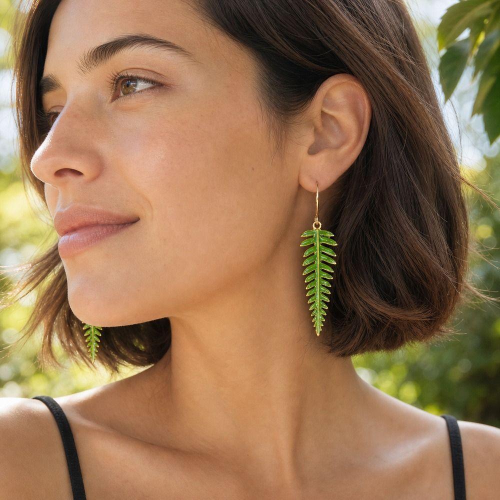 Alloy Leaf Dangle Earrings Fern Leaf Drop Earrings New Plant Pendant Earrings Wome Daily Wear