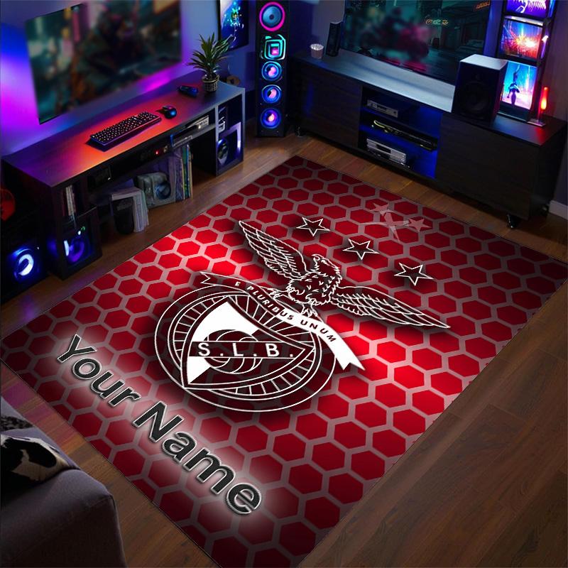 Crystal Velvet Rug Benfica FC Print Custom Name Text Floor Mat Home Decor