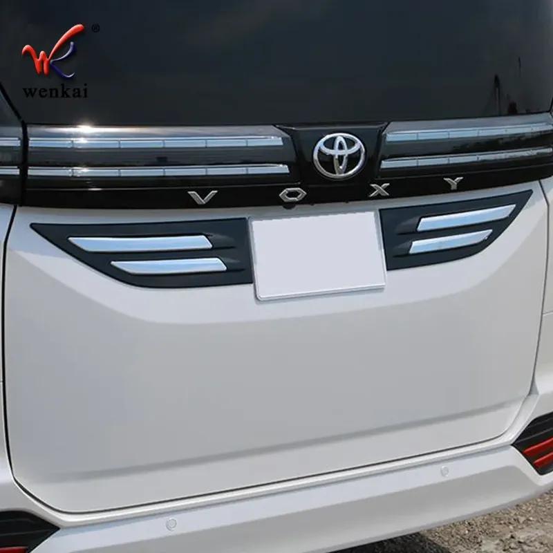 For Toyota Noah Voxy 90 Series    Exterior Chrome Black Rear Door Trunk Strip Rear License Plate Frame Side Trim Strip