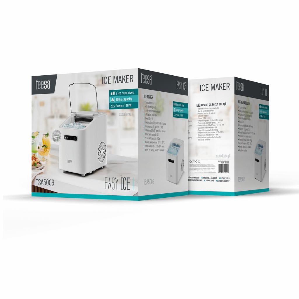 Kostkarka Do Lodu Teesa EASY ICE 11kg Lodu 1L 110W Dwa Rozmiary Kostek