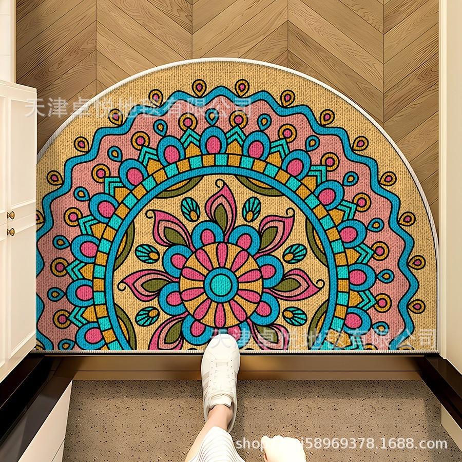 

Полукруглый коврик для пола, ковер для входной двери, абсорбирующий и противоскользящий ковер, коврик с принтом следов ног 40 * 60cm