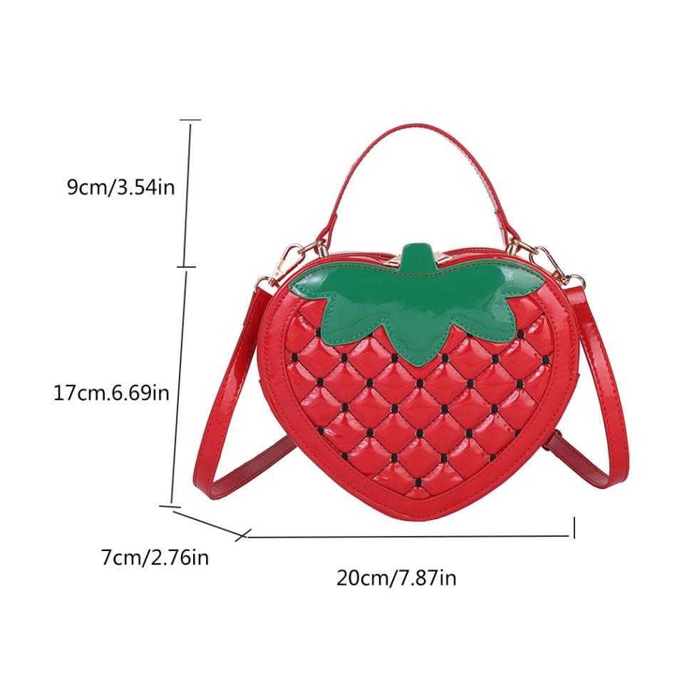 Cute Strawberry Shape Crossbody Bag personality Creative Handbag Funny Bag Fashion Small Round Bag Fruit Pineapple Shoulder Bag