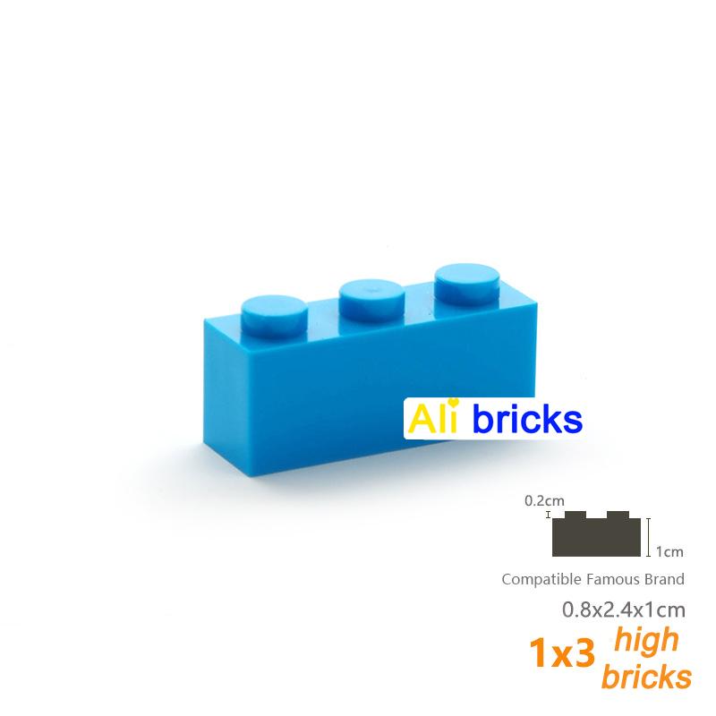 60pcs DIY Building Blocks Thick Figures Bricks 1x3 Dots Educational Creative Size Compatible With 3622 Plastic Toys for Children