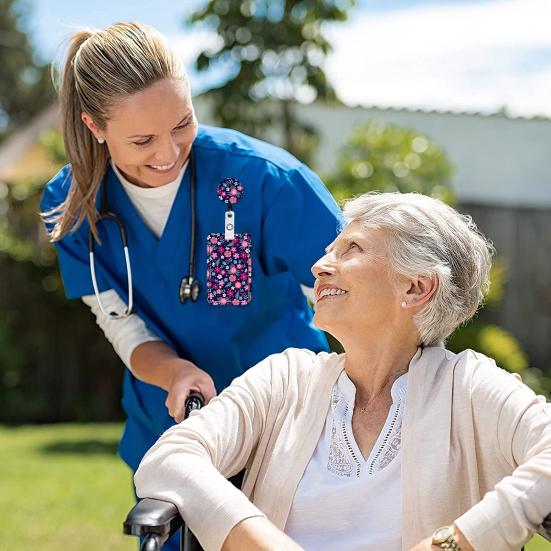 Držák průkazu totožnosti se šňůrkou ve slunečnicovém designu Roztažitelný stylový multifunkční držák na odznak pro skryté postižení