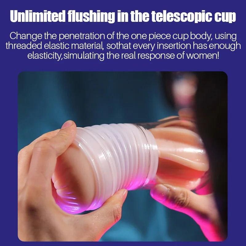 Männlicher Masturbator Cup Pussy MidSection Verengung Stimulator Vergnügen Ring Saugen Realistische Vagina Vakuum Tasche Erwachsene Sex Spielzeug
