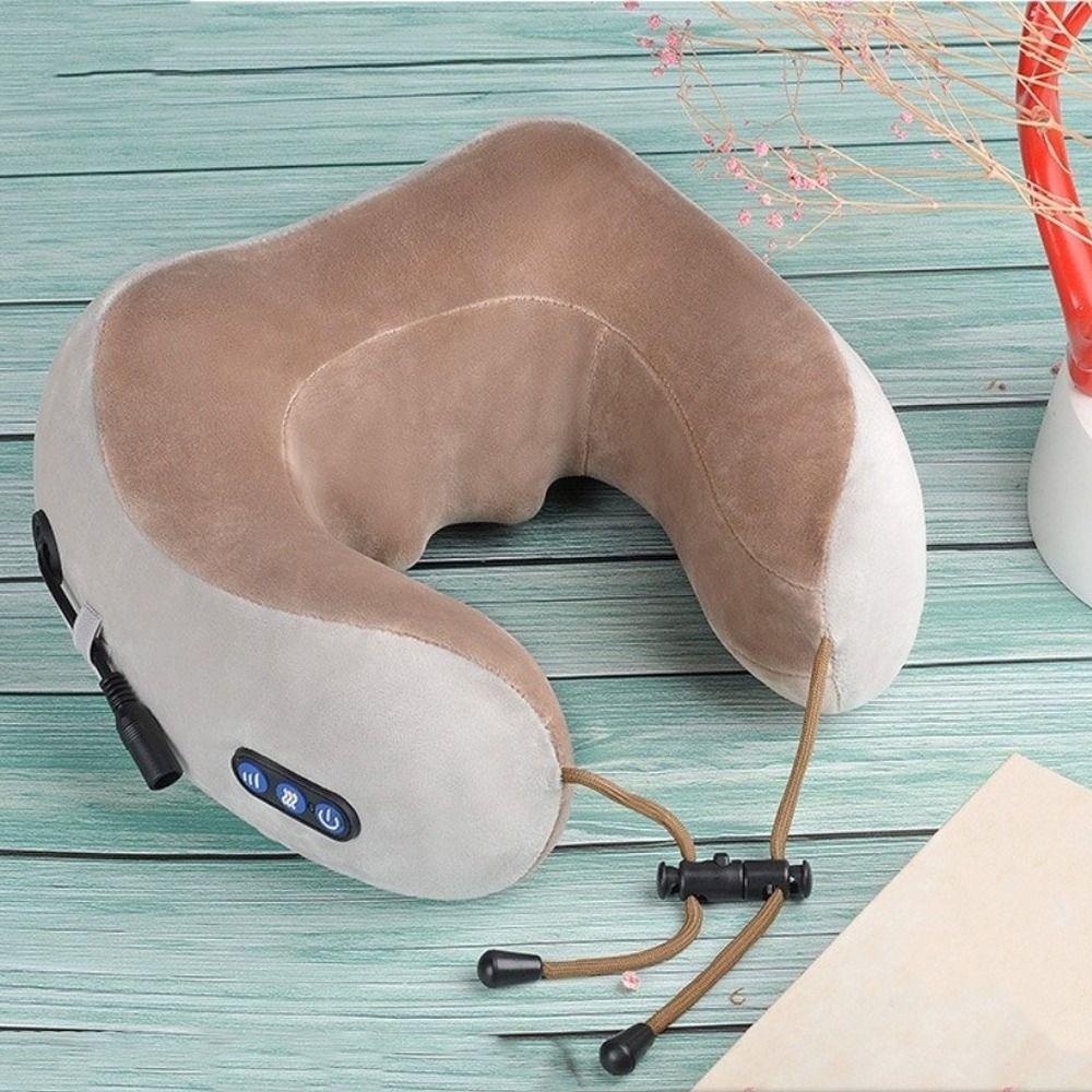 Heating Function U Shaped Neck Massage Pillow Cervical Shoulder Massager  Car Travel