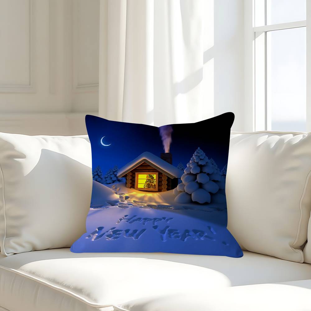 

Новогодняя наволочка для подушки, съемная, моющаяся, чехол для подушки – Мягкий лен, для всех сезонов 16x16Inch