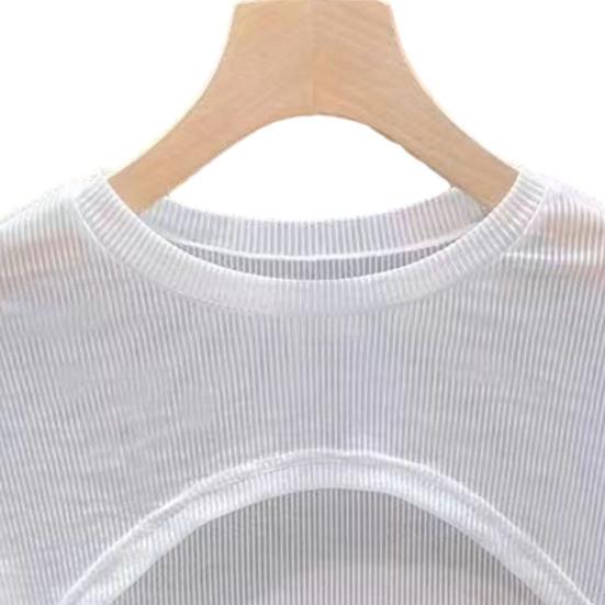 Sunscreen Tops Women Short Sleeve Round Neck Tee Shirt Solid Color Thin