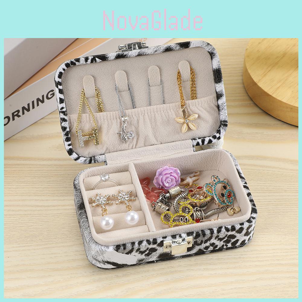 Leopard Print Jewelry Box With Pu Leather And Velvet For Travel And Gift Giving