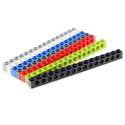 Rainbow Pig MOC Parts 3703 Brick 1 X 16 with 15 Holes DIY Compatible Assmble Building Blocks Particle Kid Brain Toys