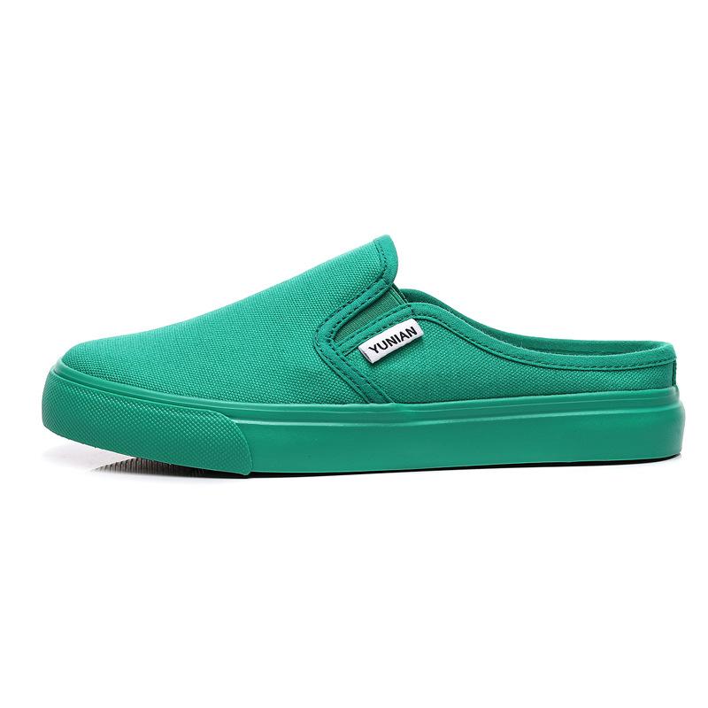 

Весна-лето, полутапочки, мужские парусиновые туфли, плоская подошва, низкая помощь, молодежная высококачественная мужская повседневная обувь, мужские кроссовки 7 зелёный