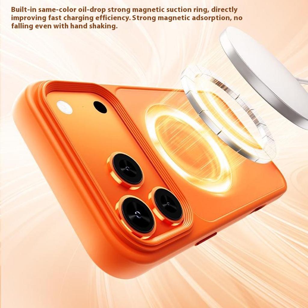 For iPhone 17 Pro Magnetic Case Skin-Feel Rubberized PC + TPU Phone Cover Compatible with MagSafe