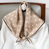 Luxury Square Silk Scarf Women Luxury Polka Dot Shawls And Wraps Fashion Small Bag Scarves Hair Tie Bandanas Hijab 70*70Cm