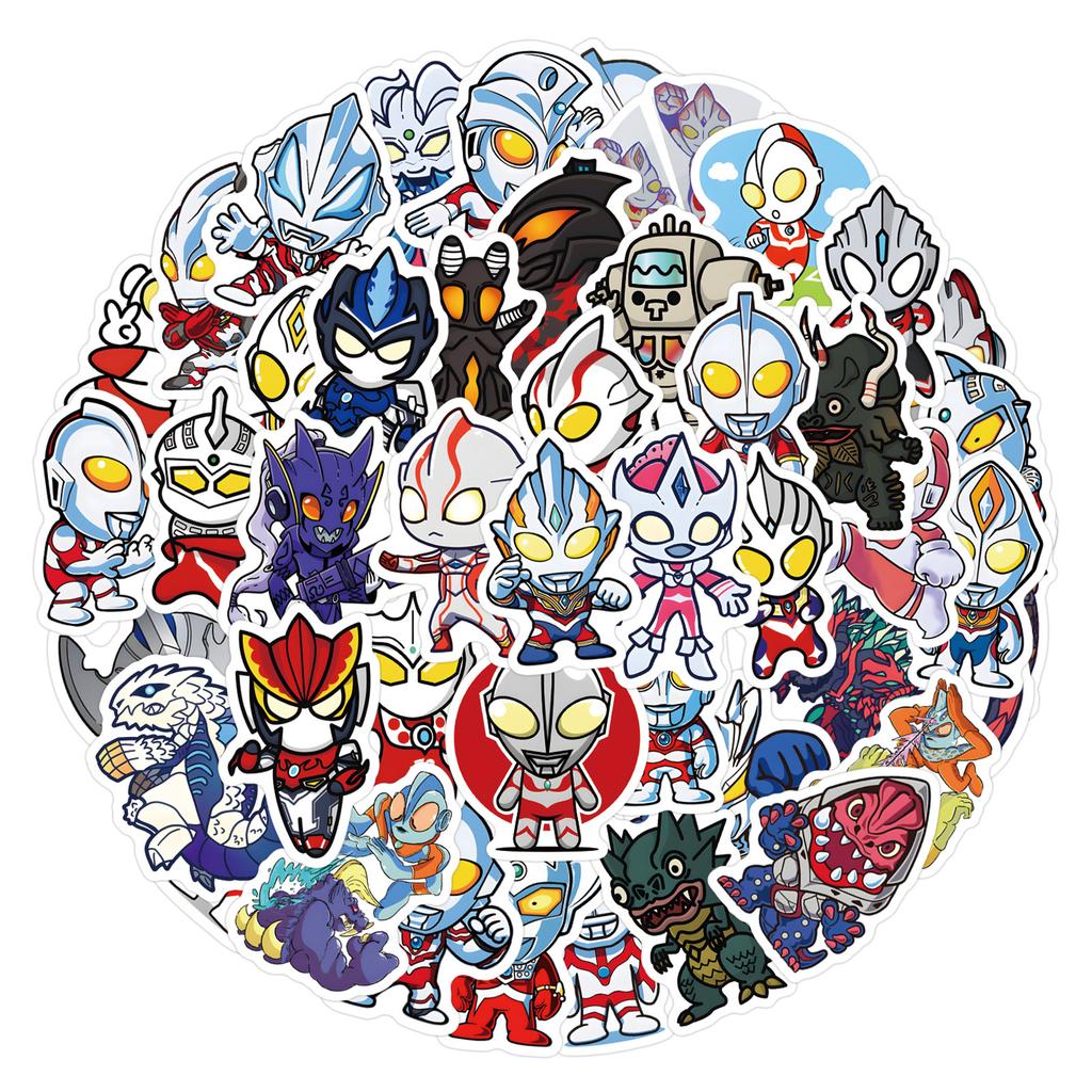 60 Cartoon Ultraman New Graffiti Stickers DIY Decorative Scooter Water Cup Personality Stickers