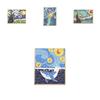 Stunning Van Gogh Inspired Oil Painting Metal Brooch Creative Starry Night Whale Design