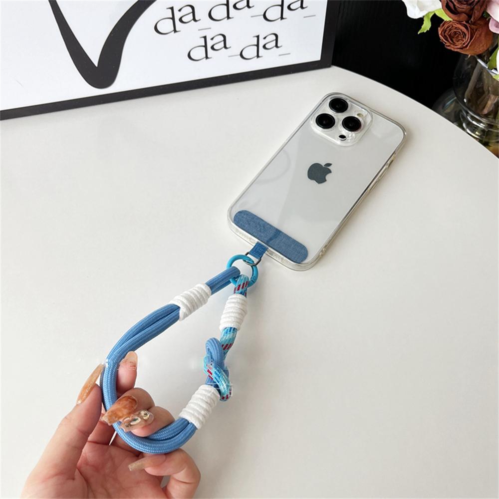 Lindo cordón para teléfono móvil, adorno colgante, se puede llevar, cuerda torcida, colgante antipérdida, correas de muñeca cortas resistentes de moda
