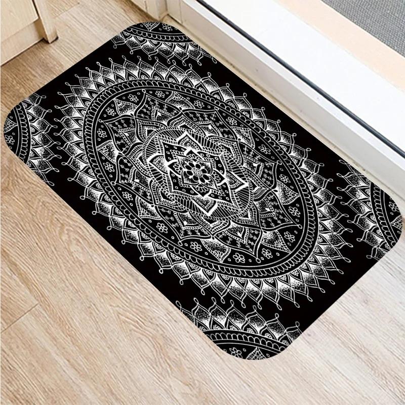 Mandala-Druckserie Fußmatte Schlafzimmer Eingang Fußmatte Heimdekoration Wohnzimmer Willkommens-Fußmatte Rutschfeste Küchenbodenmatten