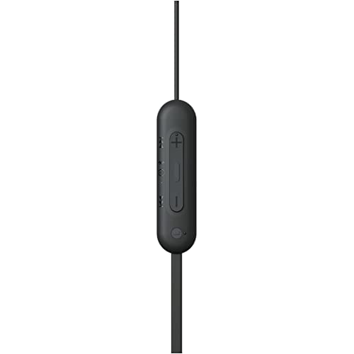 Sony WI-C100 Wireless Earbuds, Bluetooth Compatible, 25-Hour Battery Life, IPX4 Water Resistant, DSEE Compatible, Black, WI-C100 BZ, Small