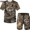 Sommer Lässig Tarnung Jagd Tier Wildschwein \Fuchs 3D T-Shirt Mode Herren Trainingsanzug Kurzarm Sportbekleidung Herren Stoff