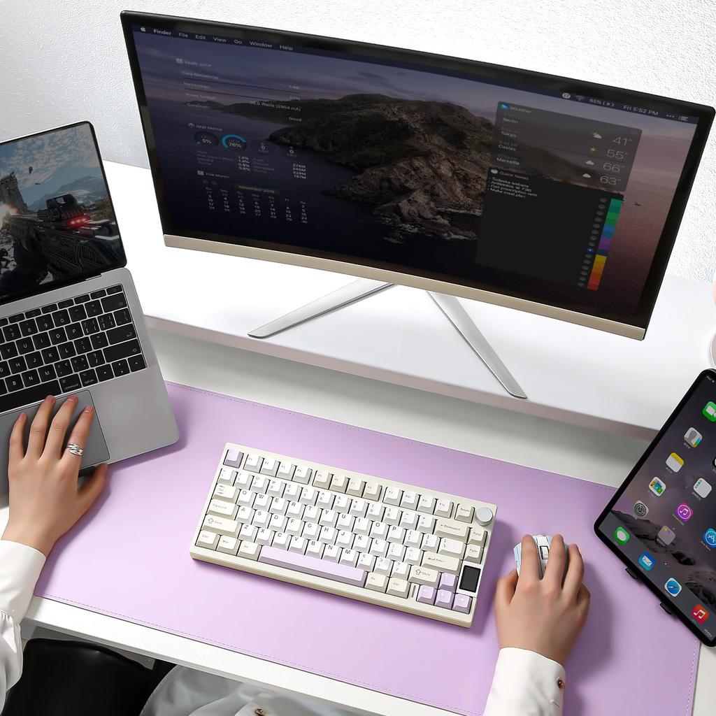 YUNZII AL80 Tastatură Mecanică Wireless de Gaming Trei Aluminiu CNC Complet LCD Hot Gasket cu Standarde Tehnice Aprobate Zero Linear, Tastatură, 75%