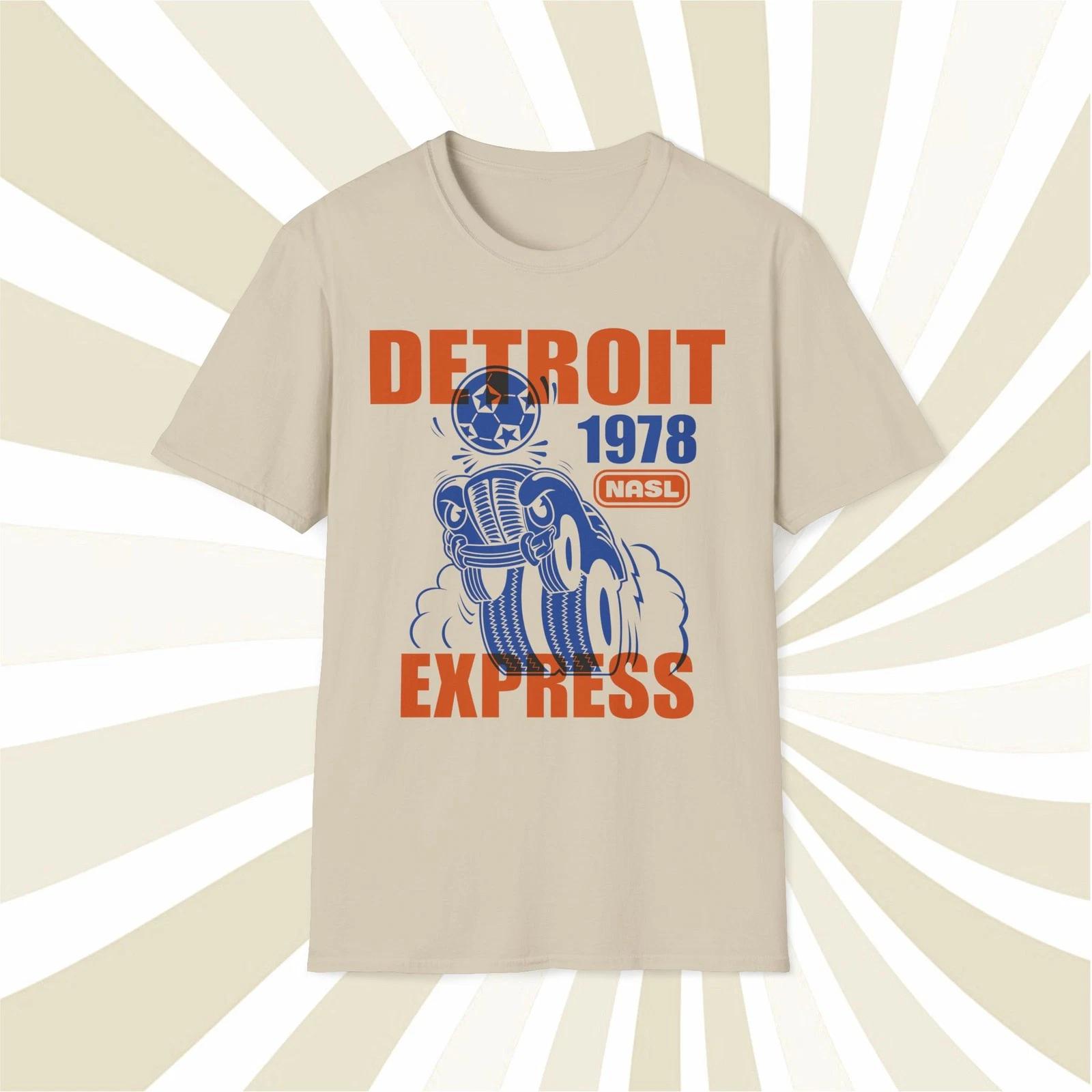 Men s and Women s T-shirts Detroit Express 1978 NASL Vintage Offset Printed Soccer T-Shirt S