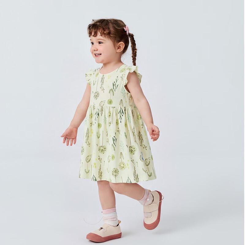 Minibala Baby Girl's Sweet Cotton Mesh Summer Dress
