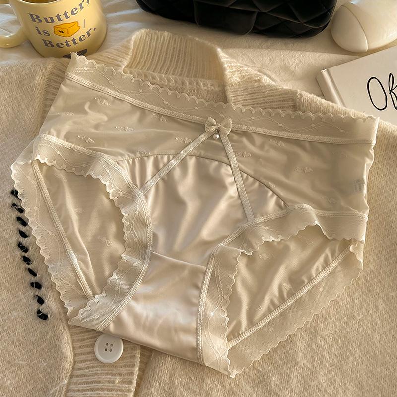 Women's Underwear Women's Panties Waist Lift Hip Breathable Briefs Hollow Translucent Sexy Bow Wrap Hip