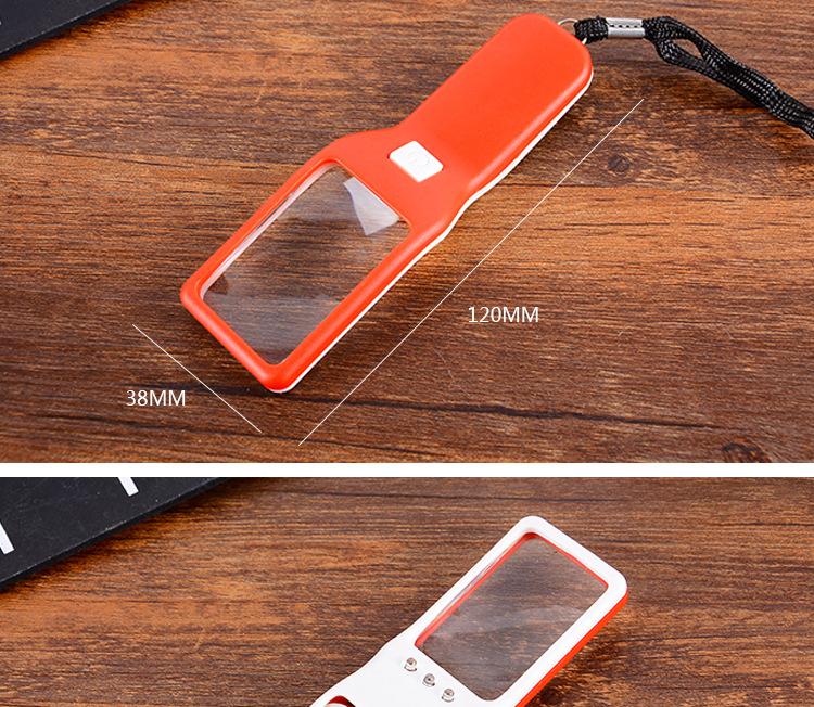 2X Loupes Multicolor Handheld Portable Reading Magnifier with Money Detector Uv with Led Pocket Magnifying Glass for Inspecting