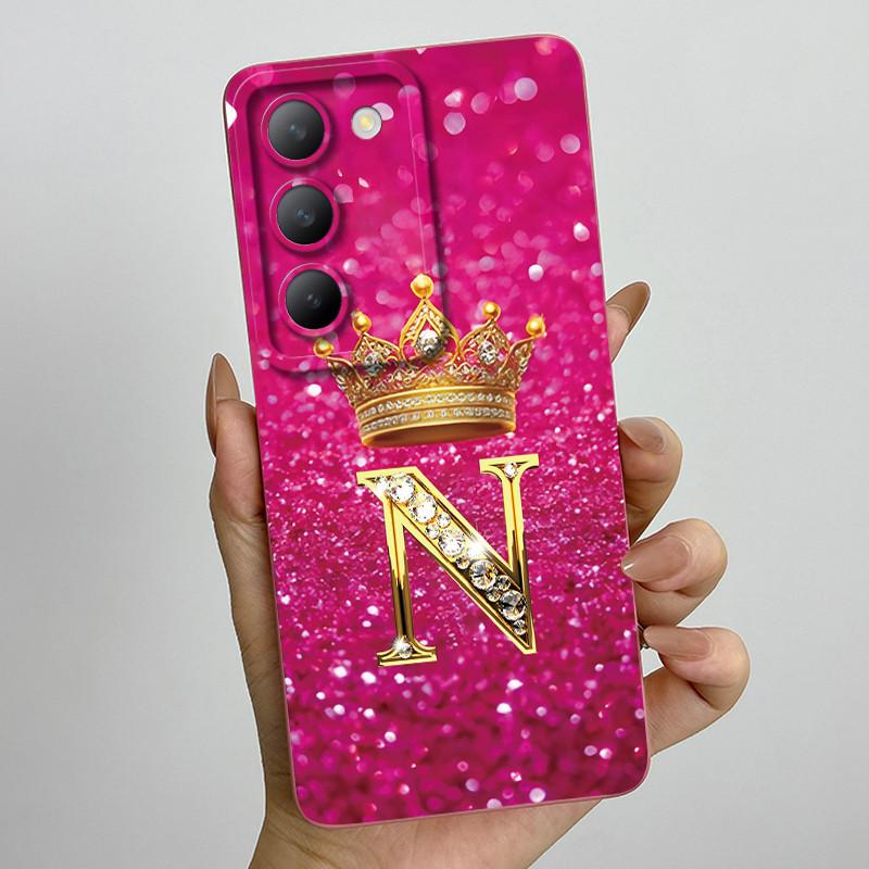 For Vivo V30 Lite 4G Case Crown Letter Soft Silicone Phone Case For Vivo V30 SE V40 SE Cover On Vivo Y100 T3 5G Shockproof Funda
