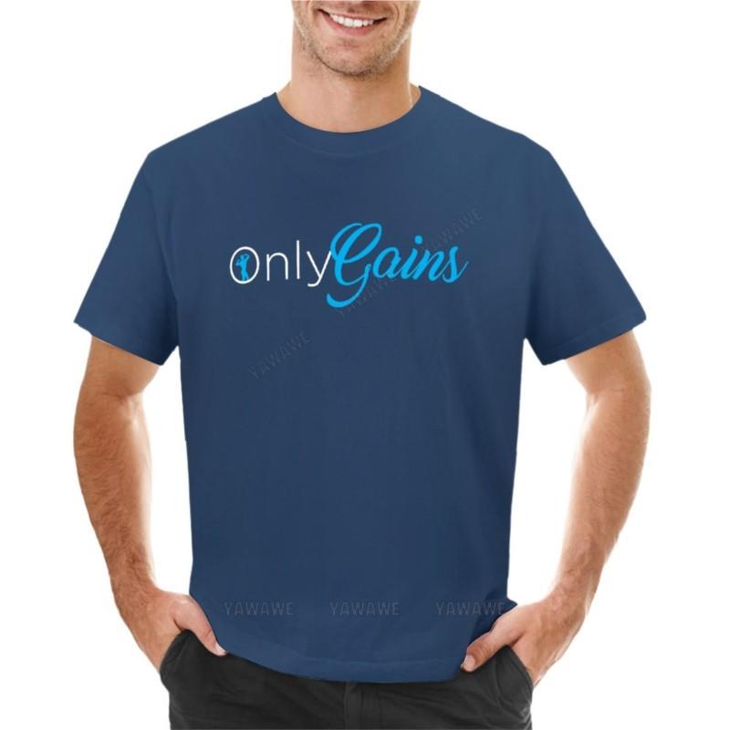 

new cotton men tshirt Only Gains Two TShirt Tee shirt cute tops men t shirts tops for him S