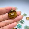 1pc Faceted Geometric Natural Stone Pendants with Inlaid Zircon Charms for Necklace Amethyst Pink Crystal Jewelry Making