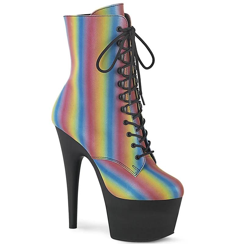 Fashion New 17CM High Heels Bride's Wedding Women Nightclub Dancing Shoes Formal Platform Banquet Dress Ankle Boots
