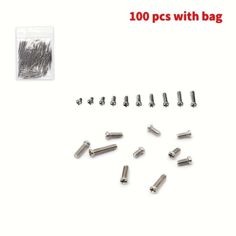 

Винты для задней крышки часов 140/100 шт. Инструмент для ремонта Винты для задней крышки часов Гайки Нержавеющая сталь 1,2 мм Крестовые винты Набор-ассорти 10 видов Аксессуары для часов 100pcs/bag
