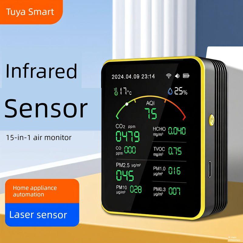 15-in-1 Graffiti Smart App Mobile Phone Wifi Remote Control Household Laser Infrared High-Precision Formaldehyde Detector