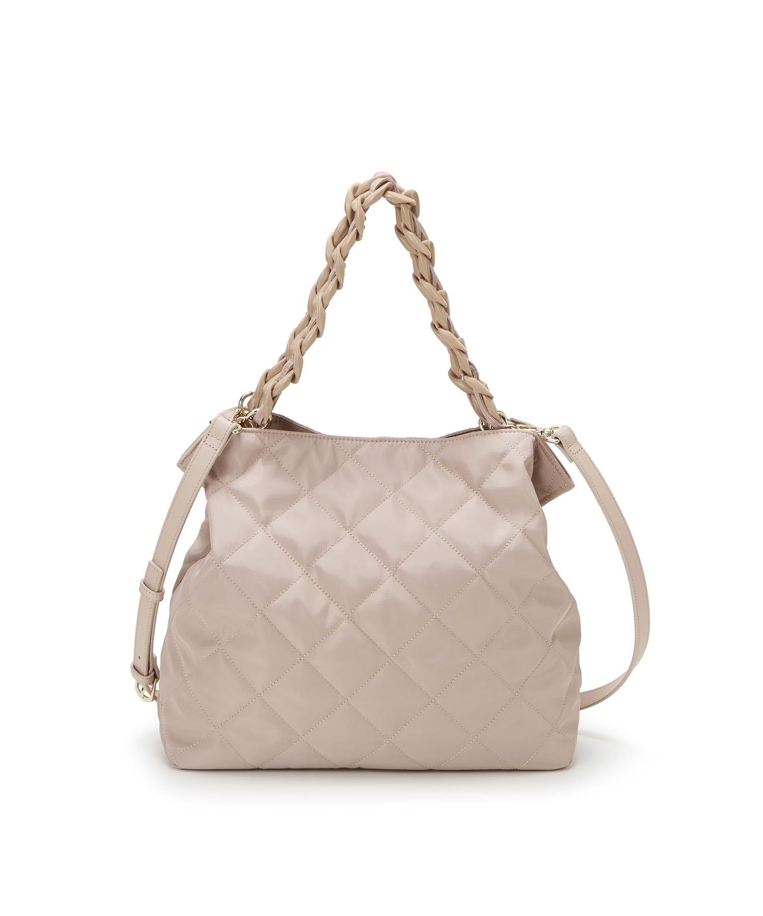 [TREASURE TOPKAPI] Quilted Tote Bag with Acrylic Chain