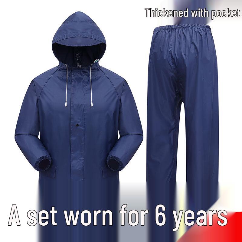 

Водонепроникний роздільний дощовик та штани Oxford для дорослих - Унісекс, Захист від шторму, Ідеально для сільськогосподарських робіт та будівництва. Blue PVC Disposable Raincoat