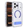Transparent Magnetic Hidden Folding Stand Phone Case For iPhone 17 16 15 14 13 12 Pro Max Plus Air For Magsafe PC Cover