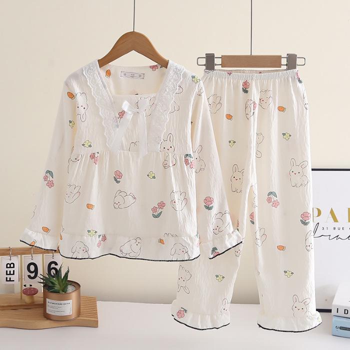 Stylish Princess Long-Sleeve Pajama Set for Girls - Spring/Autumn Size 12