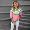 Retro Pullover Sweater for Women, New Autumn and Winter Christmas Fashion Sweater, Jacquard Personalized Knitted Sweater