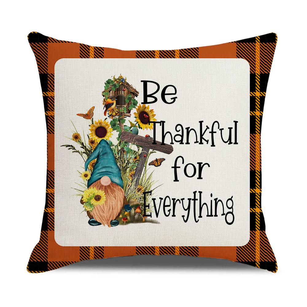 Autumn Harvest Pumpkin Print Pillow Cover Sofa Office Linen Cushion Cover Home Furnishings