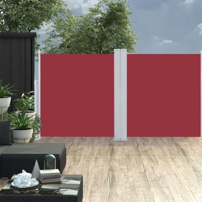 VidaXL Auvent latéral rétractable Rouge 100 x 600 cm
