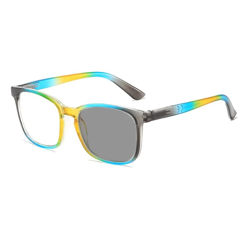 Fashionable Unisex Gradient Color Reading Glasses Men and Women Photochromic Presbyopia Eyeglasses Anti-UV Protective Sunglasses