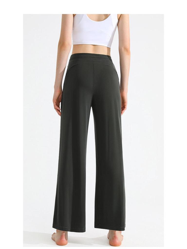 Damen High-Waist Schnelltrocknend Weitbein Yogahose für Fitness & Tanz