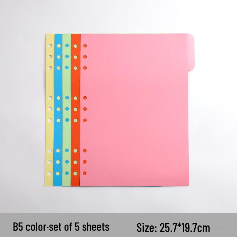 Creative Colored 6-Hole B5 Loose-Leaf Index Divider Pages