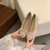 Inner height increase retro red single shoes women's shoes new spring pink ballet gentle shoes