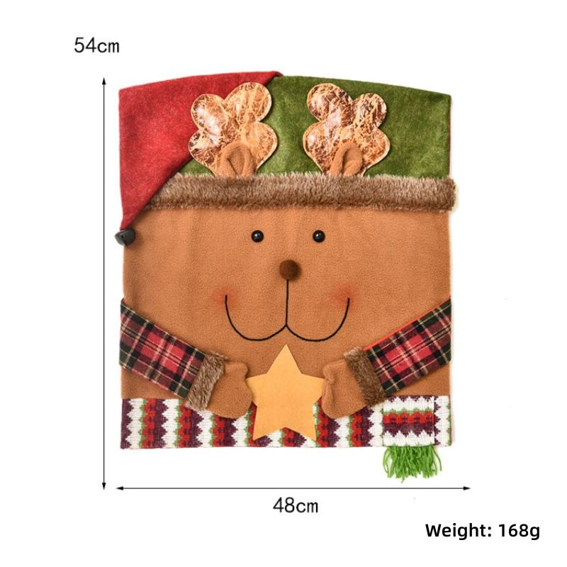 Christmas Decoration Chair Sleeve Stool Sleeve Santa Claus Snowman Elk Doll Chair Cover Holiday Home Decoration Ornaments